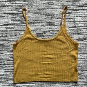 Yellow brandy Melville cropped ribbed tank